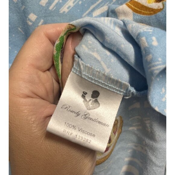 The Hawaiian Shirt by Rowdy Gentleman Abstract Food Print Button Up Men Large - Picture 5 of 6